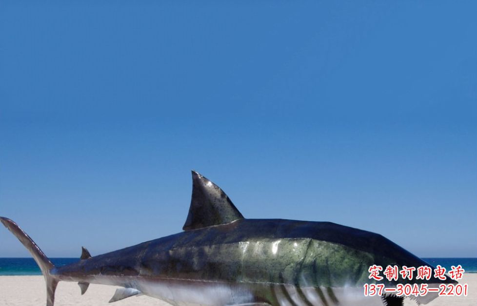 达州不锈钢鲨鱼海边动物雕塑