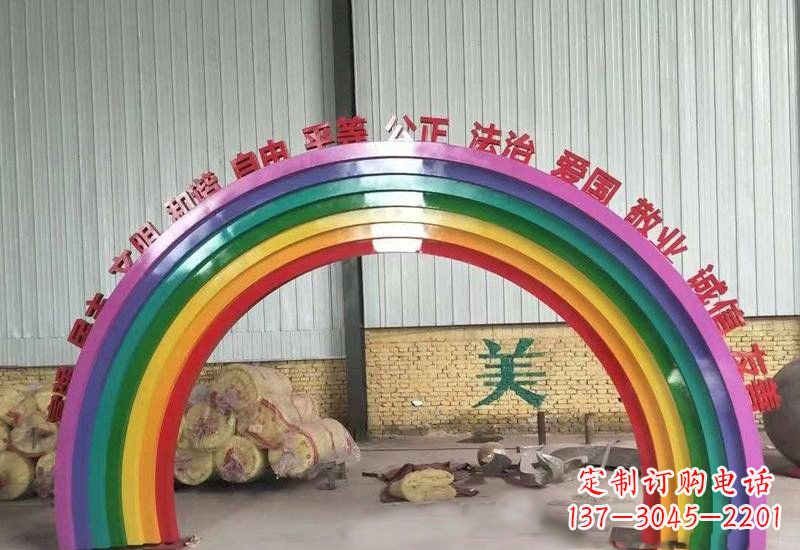 达州表达不锈钢社会主义核心价值观的彩虹拱门雕塑