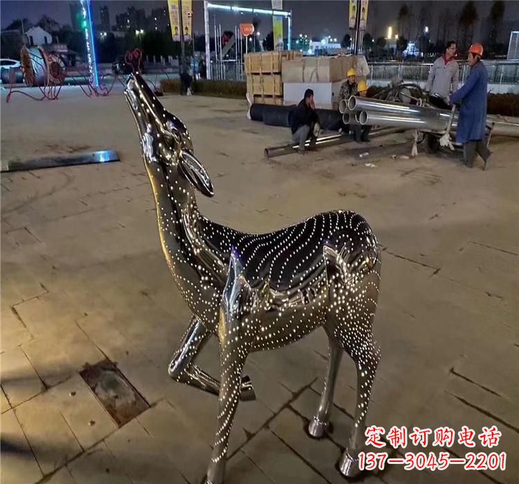 达州时尚优雅的不锈钢小鹿雕塑