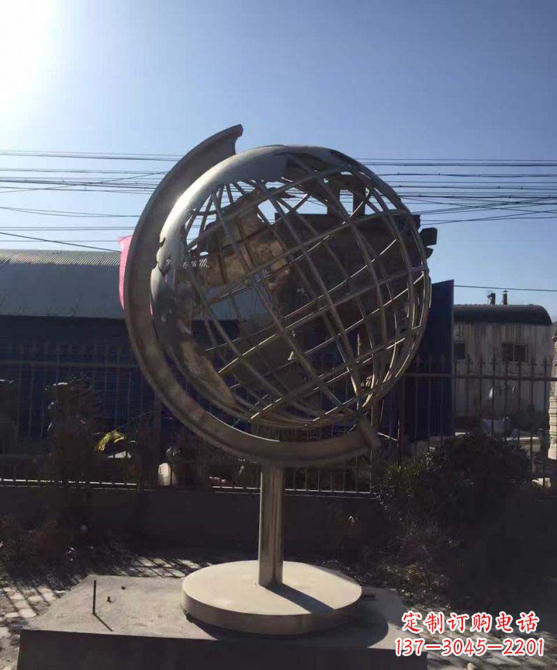 达州不锈钢地球仪雕塑精美装饰室内空间