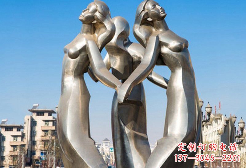 达州不锈钢女孩雕塑