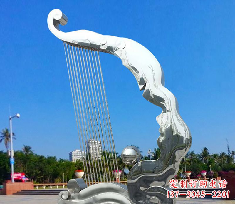 达州不锈钢竖琴雕塑——传承古典音乐之美