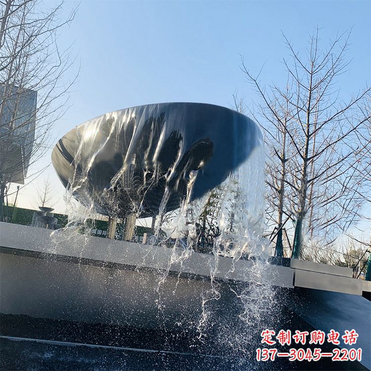 达州不锈钢水钵瀑布喷泉景观雕塑