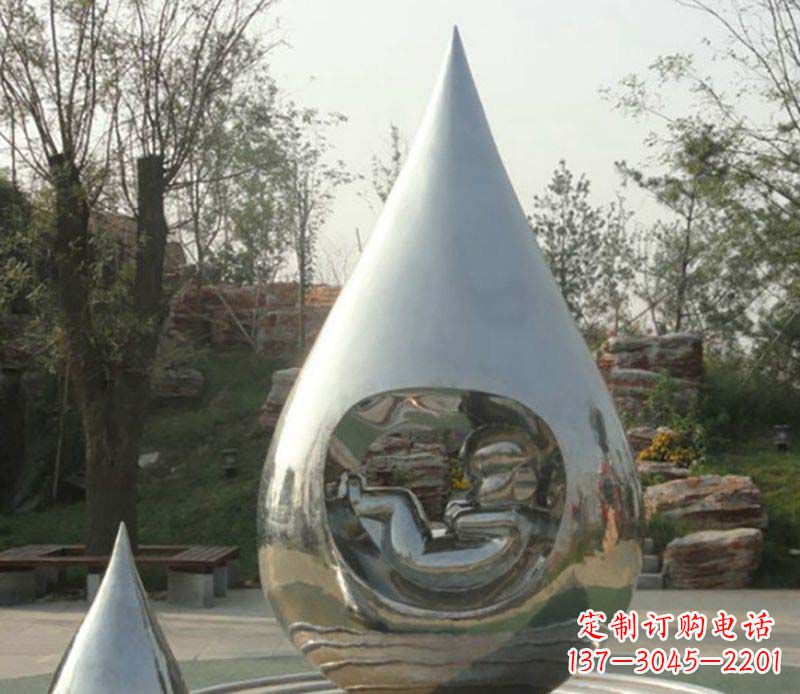 达州不锈钢水滴雕塑精致简约的艺术之美