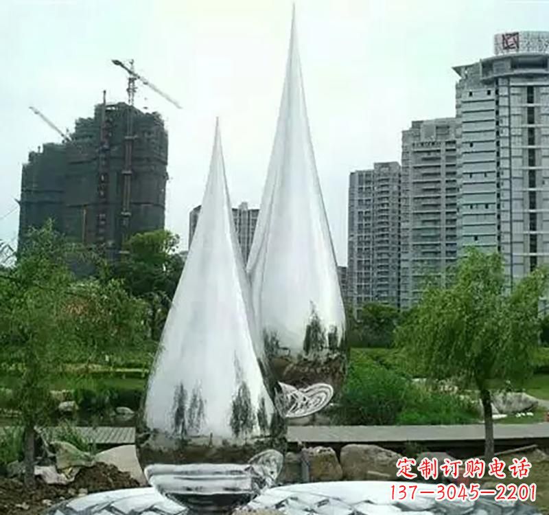 达州不锈钢水滴拱门雕塑
