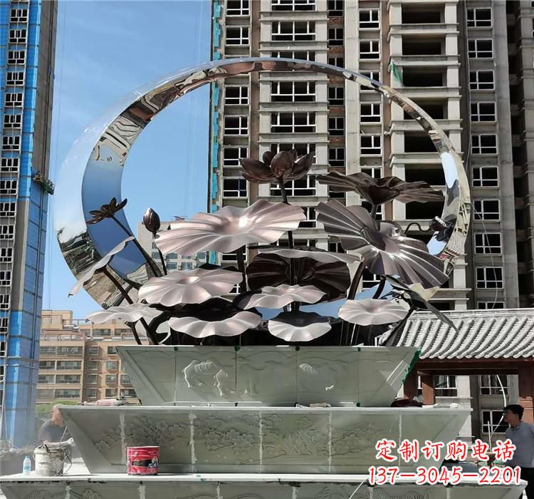 达州不锈钢荷花雕塑把宁静的自然融入城市