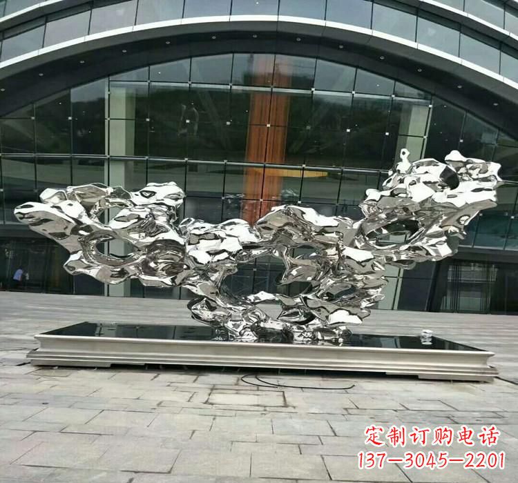 达州不锈钢太湖石抽象雕塑