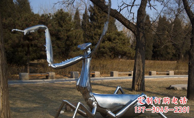 达州不锈钢螳螂园林景观雕塑创意缔造美景