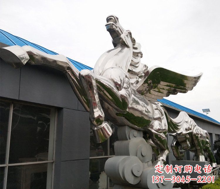 达州不锈钢腾云的飞马城市雕塑