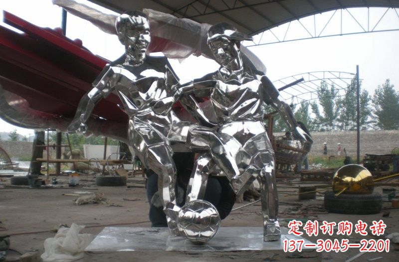 达州不锈钢足球雕塑精美的艺术品