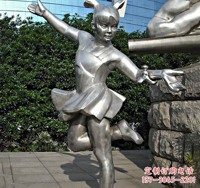 达州儿童雕塑不锈钢跳舞人物