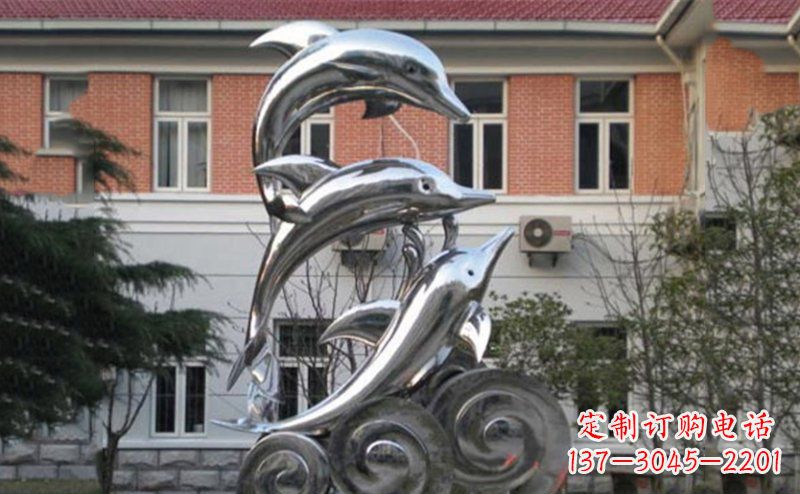 达州不锈钢跳跃海豚雕塑
