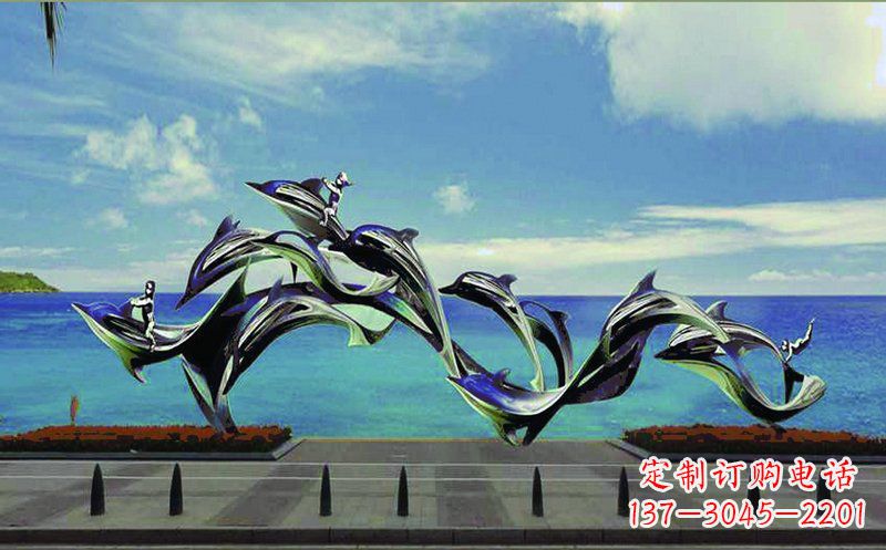 达州不锈钢海豚广场雕塑——精致而又活泼