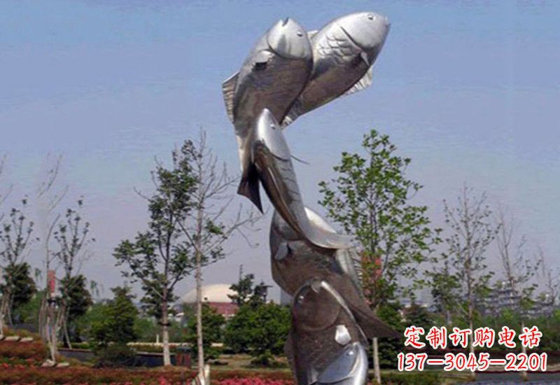 达州不锈钢跳跃的鲤鱼雕塑