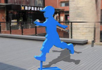 达州儿童雕塑不锈钢跑步儿童雕塑