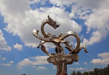 达州不锈钢双龙戏珠雕塑——千古传说的艺术瑰宝
