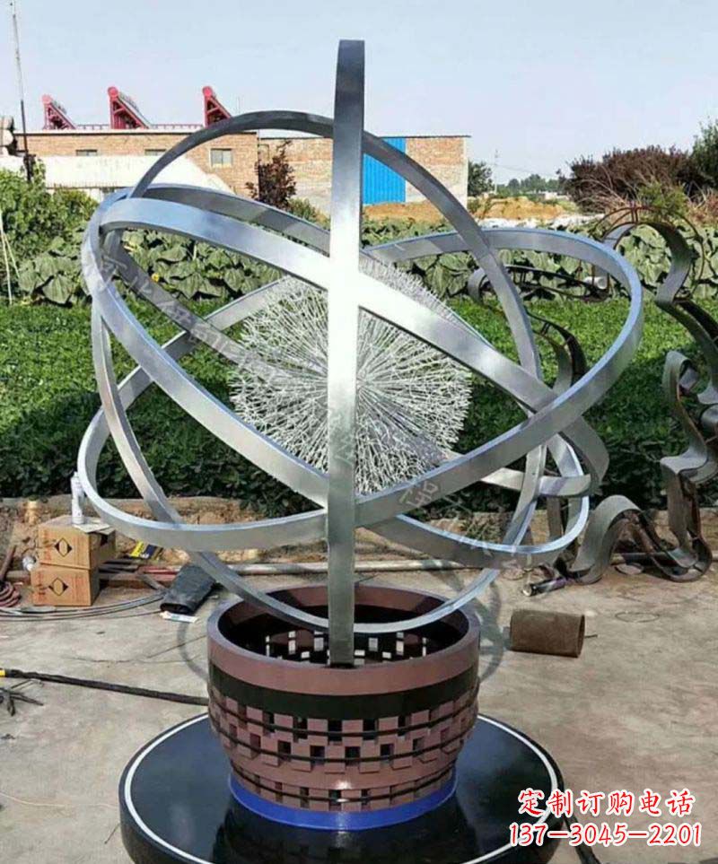 达州不锈钢铁艺圆环景观雕塑