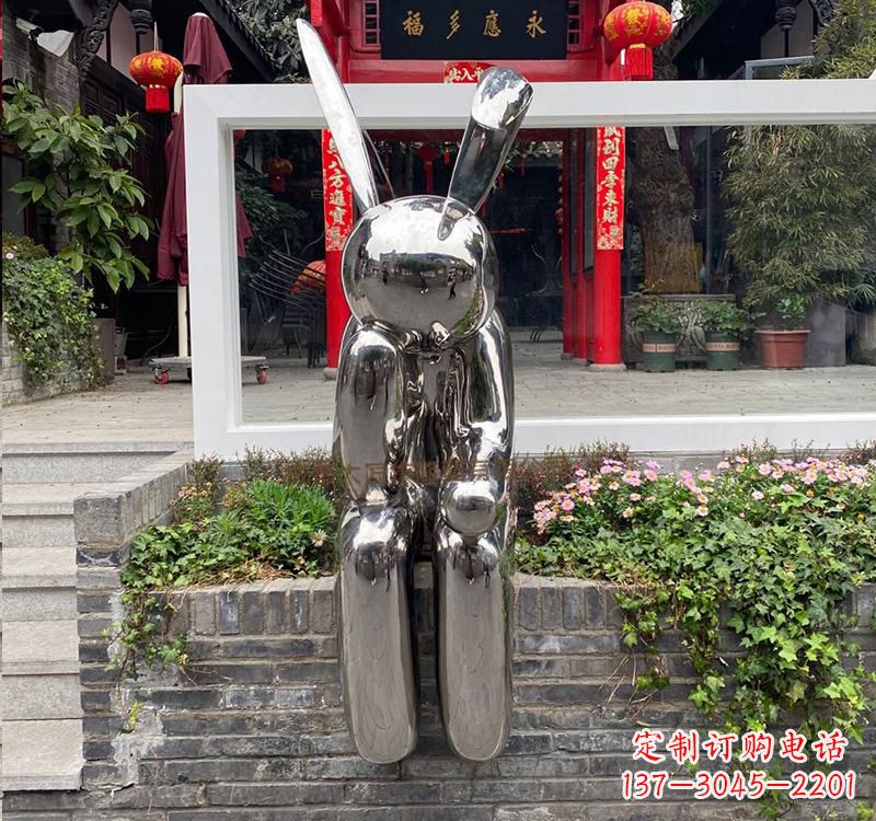 达州不锈钢兔子雕塑2
