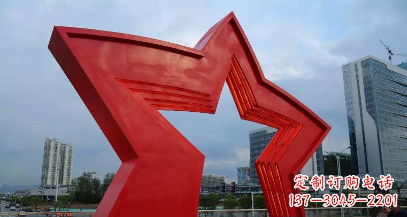 达州不锈钢五角星拱门广场景观雕塑