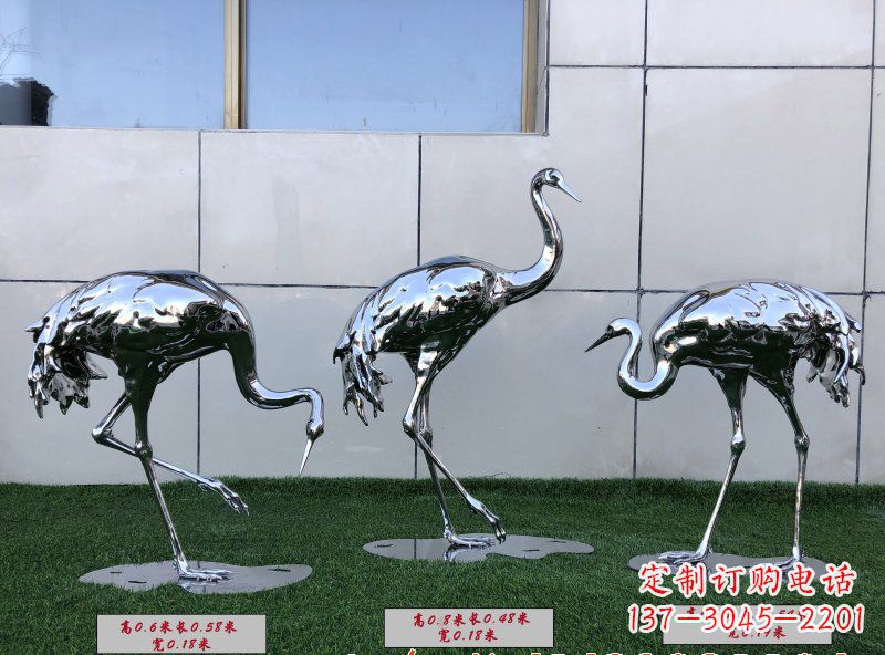 达州不锈钢仙鹤雕塑传承中国古典美感
