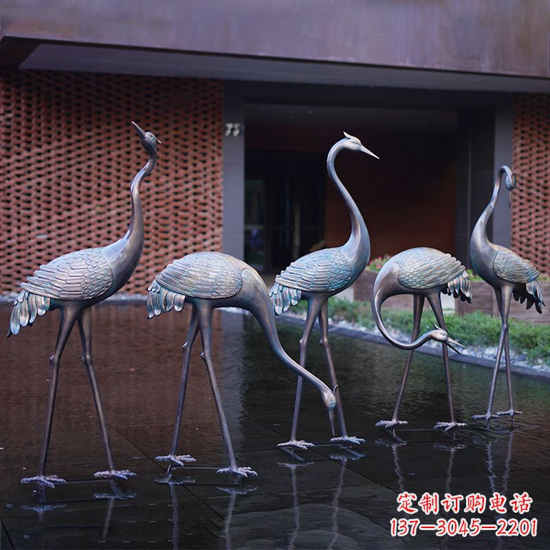 达州不锈钢仙鹤飞翔雕塑