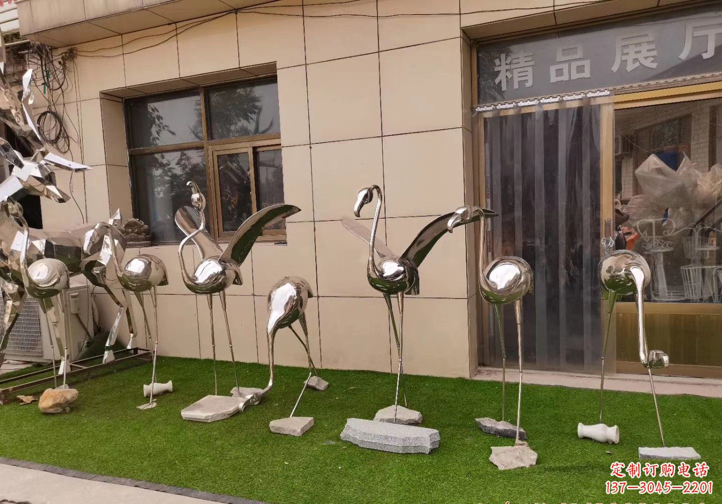 达州不锈钢仙鹤景观雕塑222