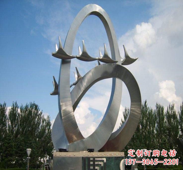达州大雁飞翔——不锈钢现代大雁雕塑