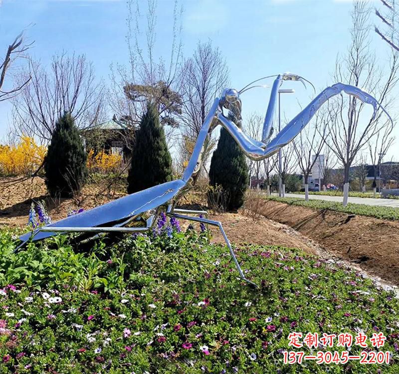 达州不锈钢现代动物螳螂雕塑
