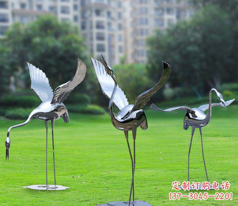 达州不锈钢祥瑞仙鹤雕塑