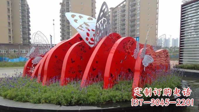 达州不锈钢小区抽象蝴蝶雕塑