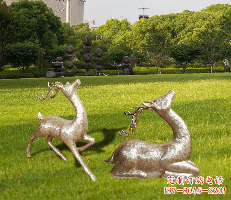 达州不锈钢麋鹿雕塑彰显艺术精美