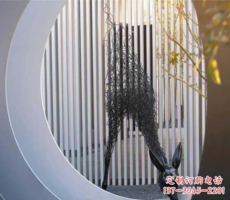 达州不锈钢小区长颈鹿雕塑