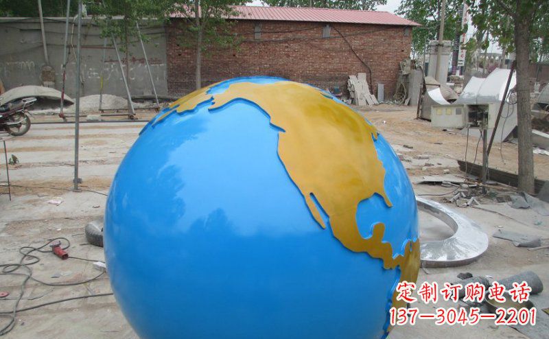 达州不锈钢校园地球雕塑象征着全球友好