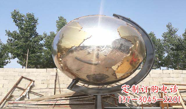 达州不锈钢校园地球仪雕塑1