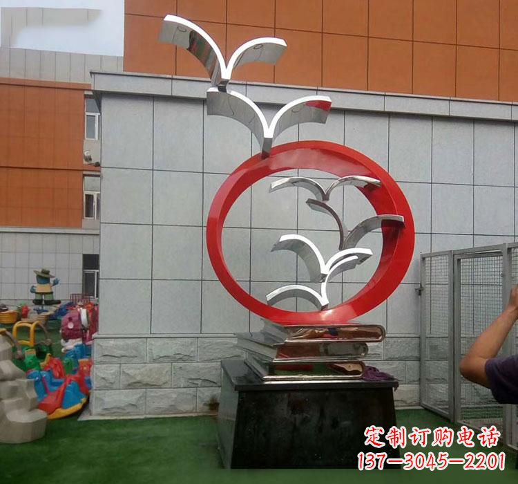 达州不锈钢校园雕刻书籍雕塑