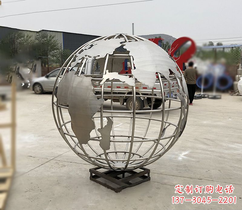 达州不锈钢校园地球仪雕塑见证地球美景