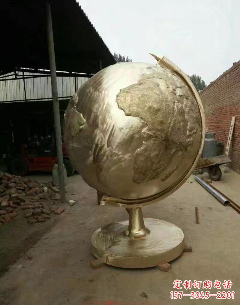 达州不锈钢地球仪雕塑象征地球家园