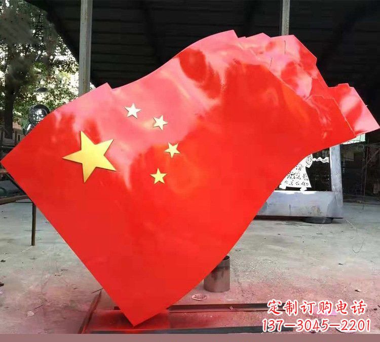 达州不锈钢校园五星红旗雕塑