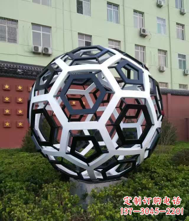 达州不锈钢足球雕塑缔造校园新风貌