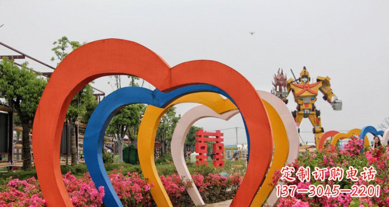 达州不锈钢心形拱门公园雕塑