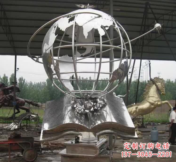 达州不锈钢地球仪雕塑精美的自然之美