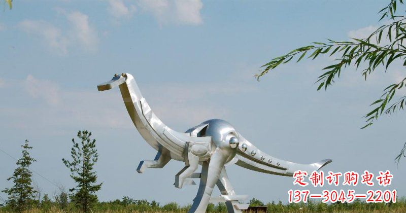 达州不锈钢鸭嘴龙公园动物雕塑