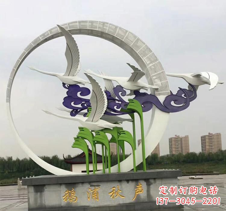 达州不锈钢艺术仙鹤雕塑