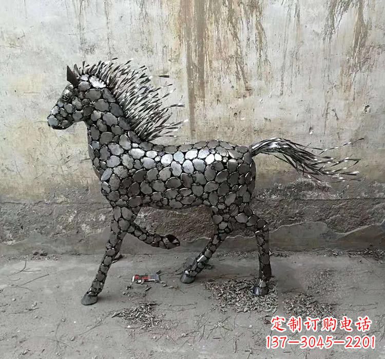 达州不锈钢园林动物马雕塑