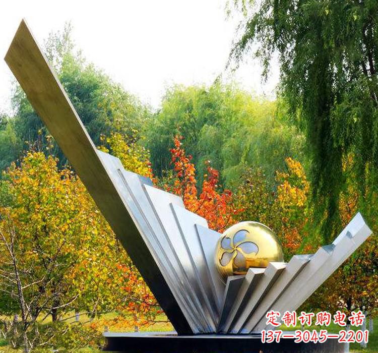 达州不锈钢扇贝雕塑美丽的自然景观