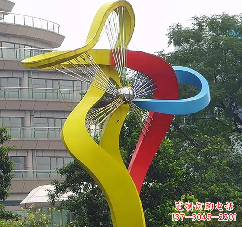 达州不锈钢风车雕塑——烤漆之美