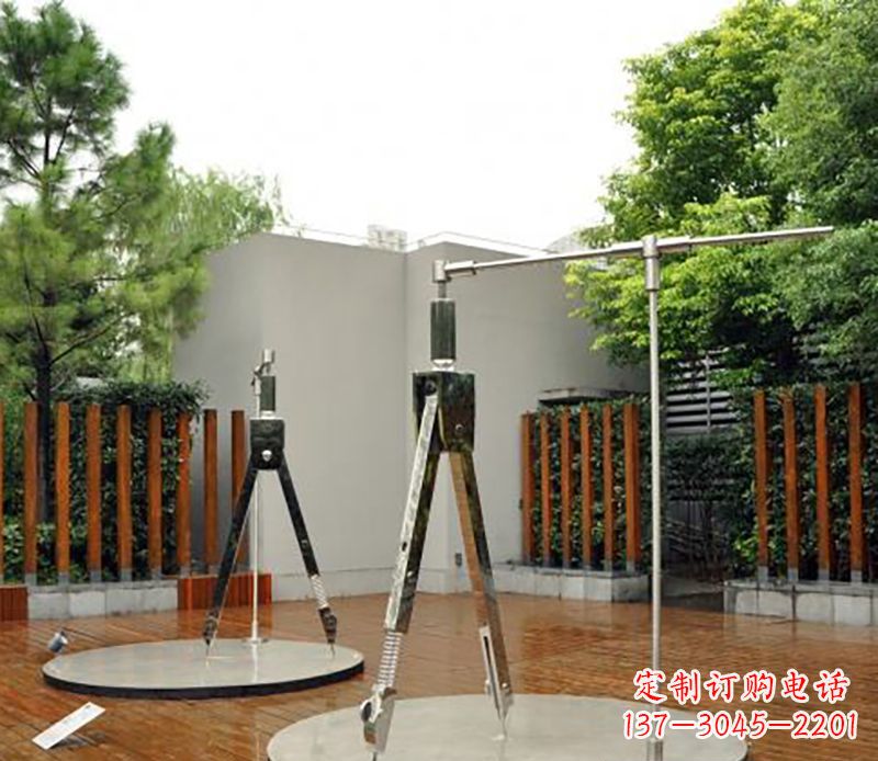 达州不锈钢圆规雕塑