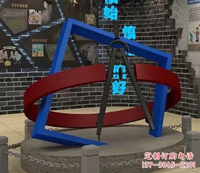 达州不锈钢圆规景观雕塑