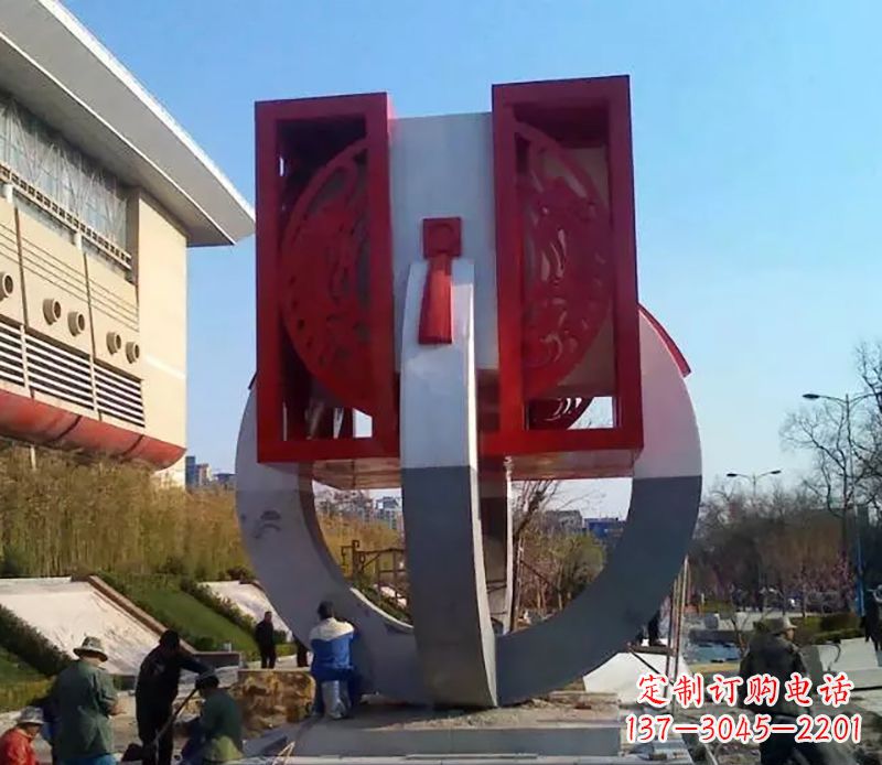 达州不锈钢圆环雕塑象征着永恒的美