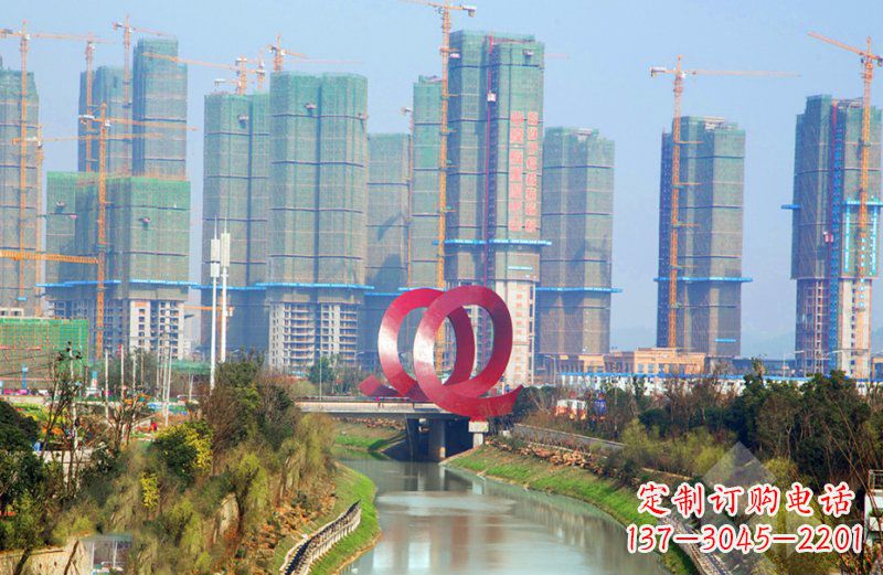 达州精美不锈钢圆环雕塑